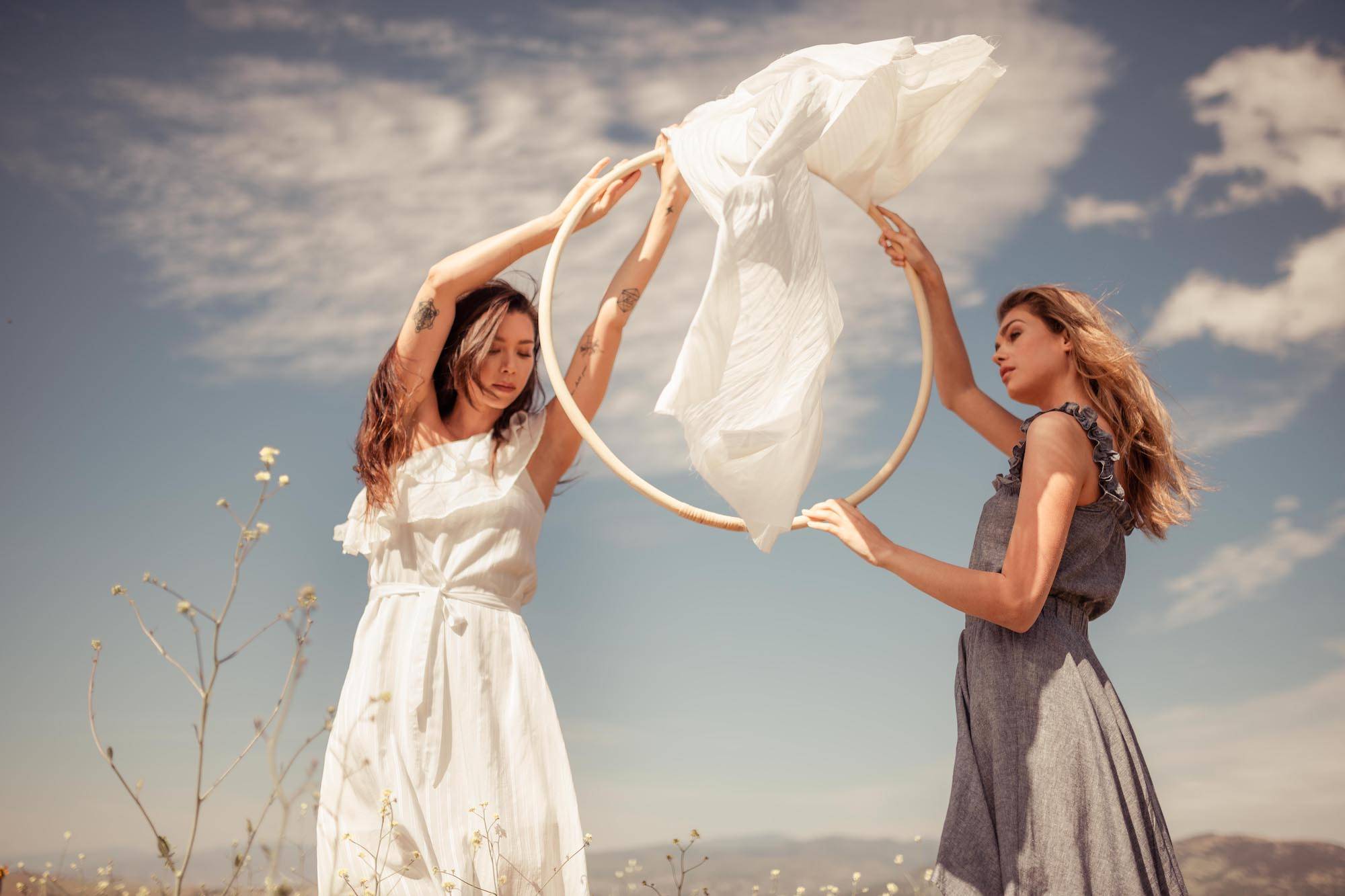 models in hemp dress and banana fabric dress