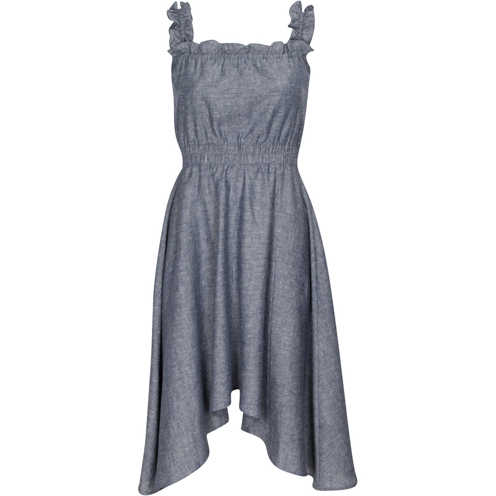 Dresses Vanna Ruffle Hemp Handkerchief Midi Dress - USA - VALANI sustainable, vegan, ethical women's clothing