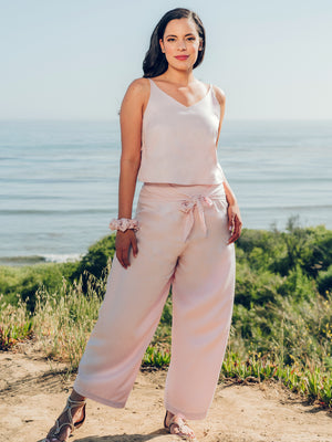 Tops Sarita V-Neck Tencel Cami Lilac with Adjustable Back Ties - VALANI sustainable, vegan, ethical women's clothing