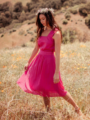 Tops Malina Asymmetrical Off Shoulder Tencel Top Rose - VALANI sustainable, vegan, ethical women's clothing