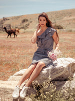 Dresses Sokha Asymmetrical One Shoulder Midi Hemp Dress - USA - VALANI sustainable, vegan, ethical women's clothing