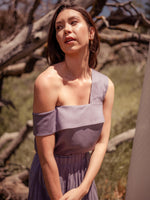 Tops Malina Asymmetrical Off Shoulder Tencel Top Purple - VALANI sustainable, vegan, ethical women's clothing