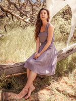 Bottoms Srey Banana A-line Midi Skirt Purple - VALANI sustainable, vegan, ethical women's clothing