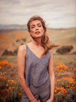 Tops Sarita Hemp Cami w/Adjustable Back Ties - USA - VALANI sustainable, vegan, ethical women's clothing
