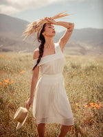 Bottoms Srey Banana A-line Midi Skirt White - VALANI sustainable, vegan, ethical women's clothing