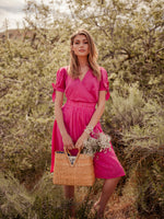 Bottoms Srey Banana A-line Midi Skirt Pink - VALANI sustainable, vegan, ethical women's clothing