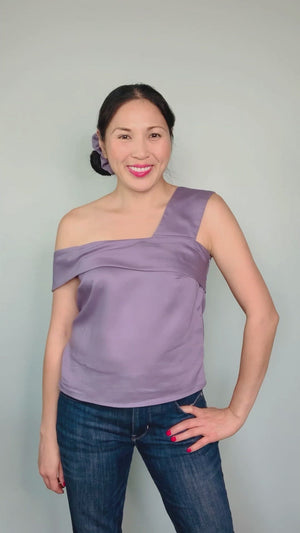 
            
                Load and play video in Gallery viewer, Malina Asymmetrical Off Shoulder Tencel Top Purple
            
        
