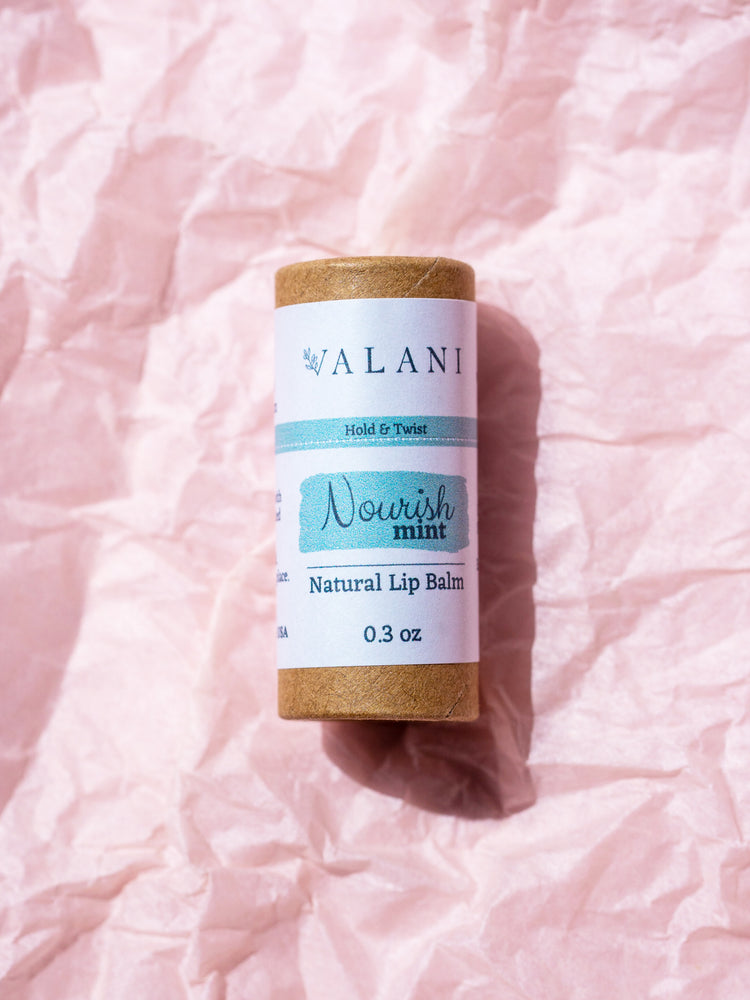 Nourish Mint Skin Care Zero Waste Vegan Lip Balms - VALANI sustainable, vegan, ethical 